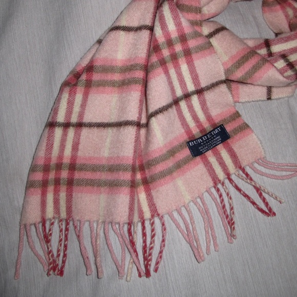 BURBERRY London Cashmere Pink Nova Plaid Scarf 12 x 56 - Picture 1 of 7